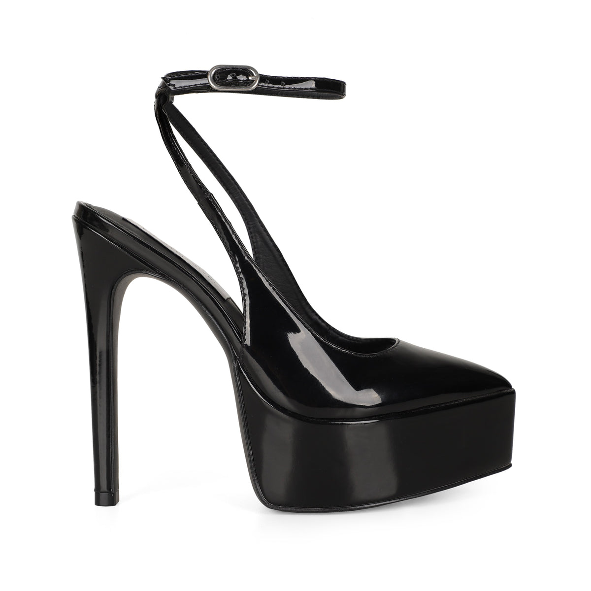 Elle Platform Slingback Pump Black Patent Leather