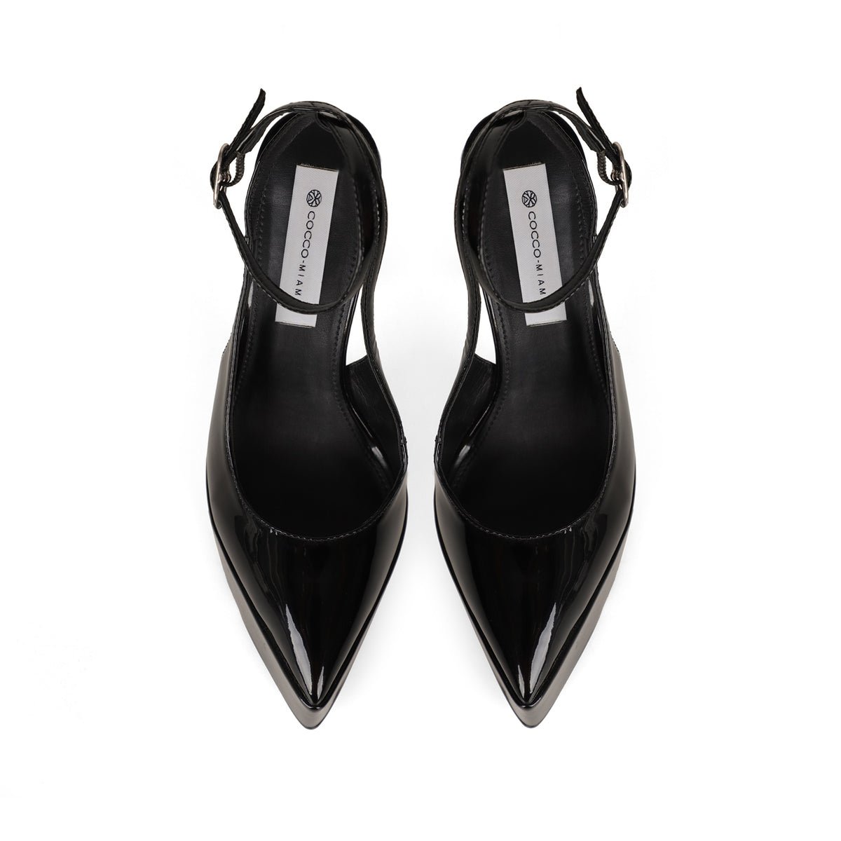 Elle Platform Slingback Pump Black Patent Leather, view 4
