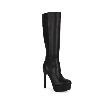 Eloah Tall Boot Black Leather, view 3