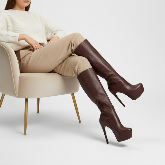Eloah Tall Boot Brown Leather