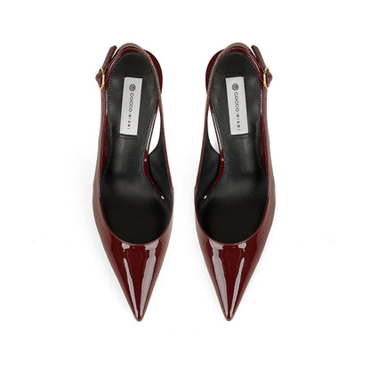 Fran Slingback Pump Cherry Patent Leather, view 4