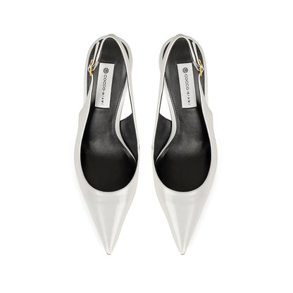 Fran Slingback Pump Leather Gray, view 4