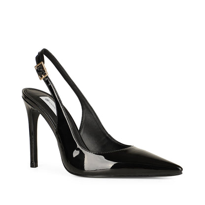 Fran Slingback Pump Black Patent Leather, view 3
