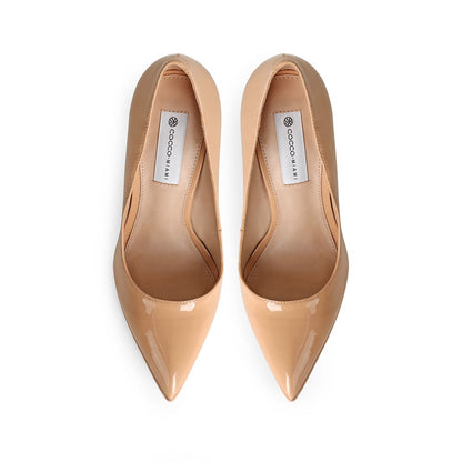 Giulia Platform Pumps Nude Patent Leather, view 4