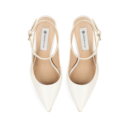 Grace Slingback Pump Leather White, view 4