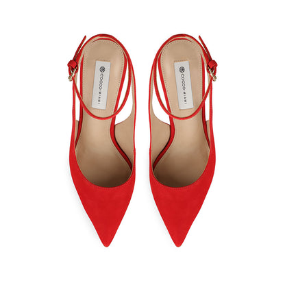 Grace Slingback Pump Leather Red, view 4