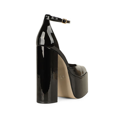 Gwen Platform Sandal Black Patent Leather, view 4