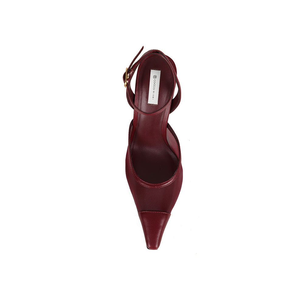 Heidi Pump Cherry Leather, top view