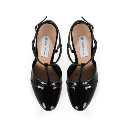 Maite Platform Sandal Black Patent Leather