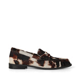 Mocasín Martina de piel con pelo café