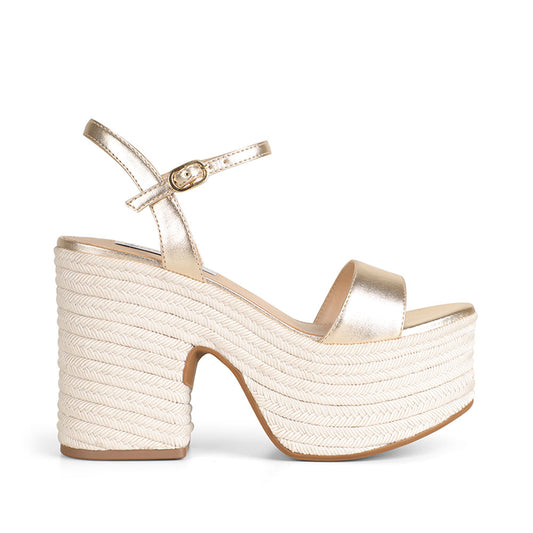 Isabela Platform Gold Leather