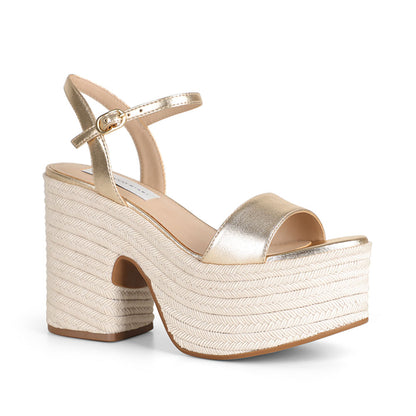 Isabela Platform Gold Leather, view 3