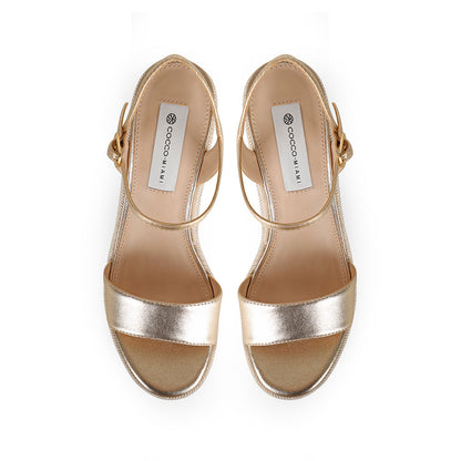 Isabela Platform Gold Leather, view 4