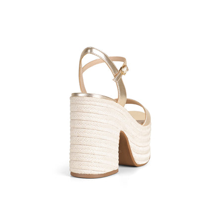 Isabela Platform Gold Leather, view 5