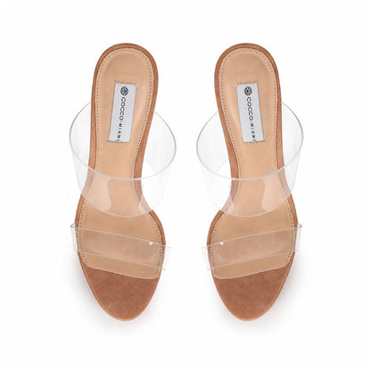 Mule de plataforma Kaila de vinilo nude