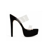 Kaila Platform Mule Black Vinyl