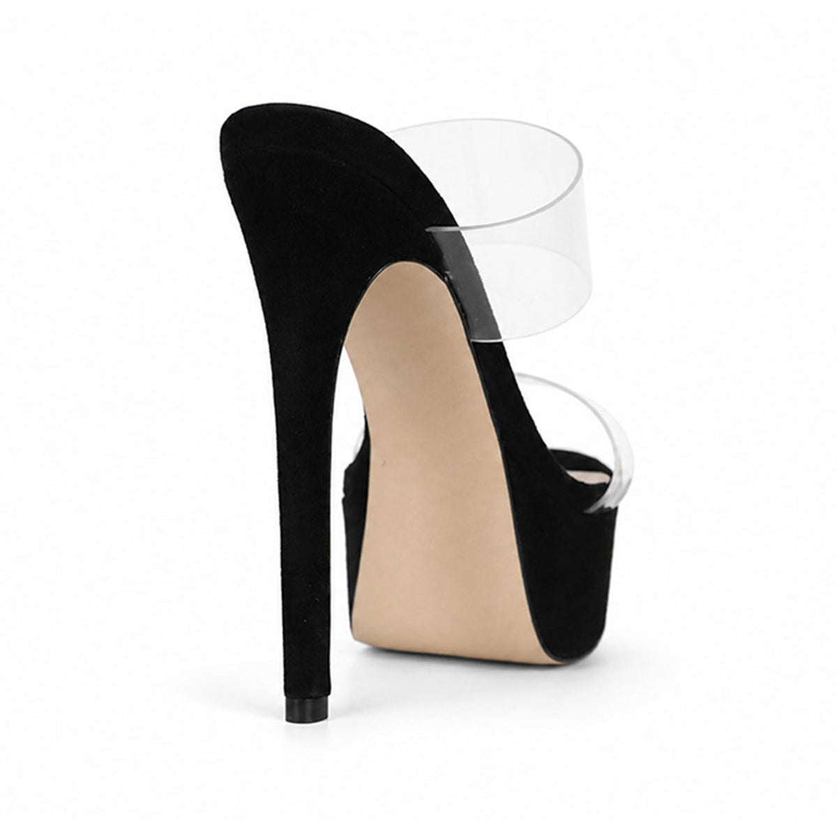 Mule de plataforma Kaila de vinilo negro