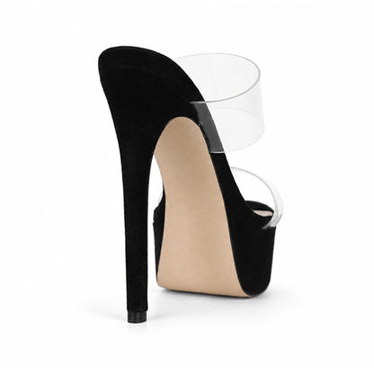Mule de plataforma Kaila de vinilo negro