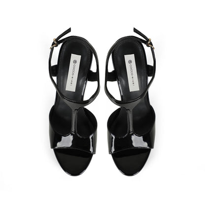 Kelly Platform Sandal Black Patent, view 4