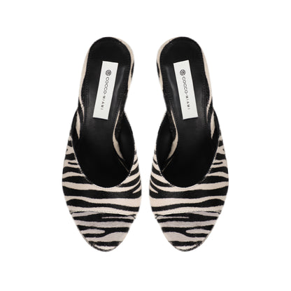Layla Platform Mule Animal Hair-On Leather, view 3