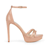 Lara Platform Sandal Nude Patent Leather