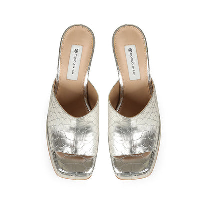 Lexie Platform Leather Silver, view 4
