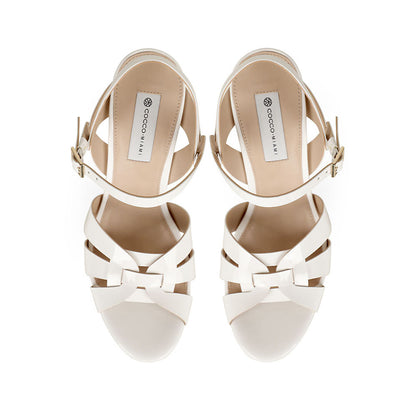 Linda Platform Sandal White Patent Leather, view 4