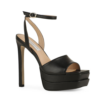 Lizzie Platform Sandal Leather Black, view 2