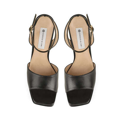 Lizzie Platform Sandal Leather Black, view 3