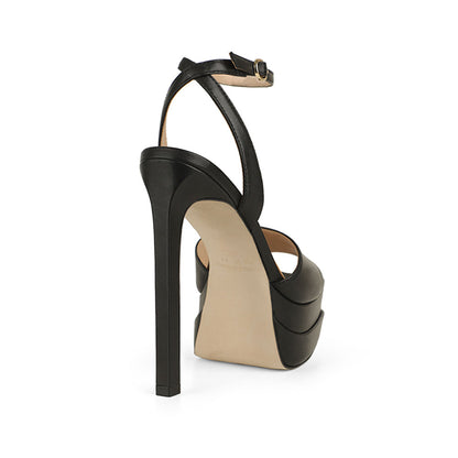 Lizzie Platform Sandal Leather Black, view 4