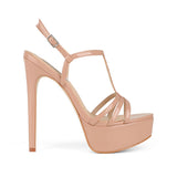 Lorraine Platform Sandal Nude Patent Leather