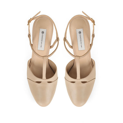 Maite Platform Sandal Leather Nude, view 4