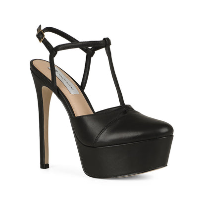 Maite Platform Sandal Leather Black, view 3