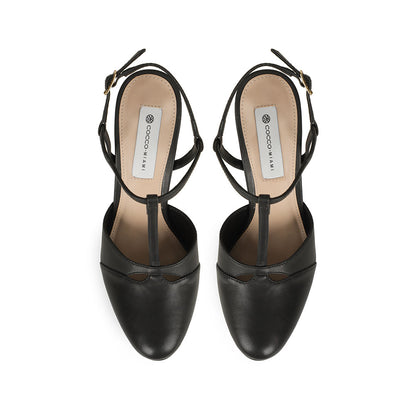 Maite Platform Sandal Leather Black, view 4