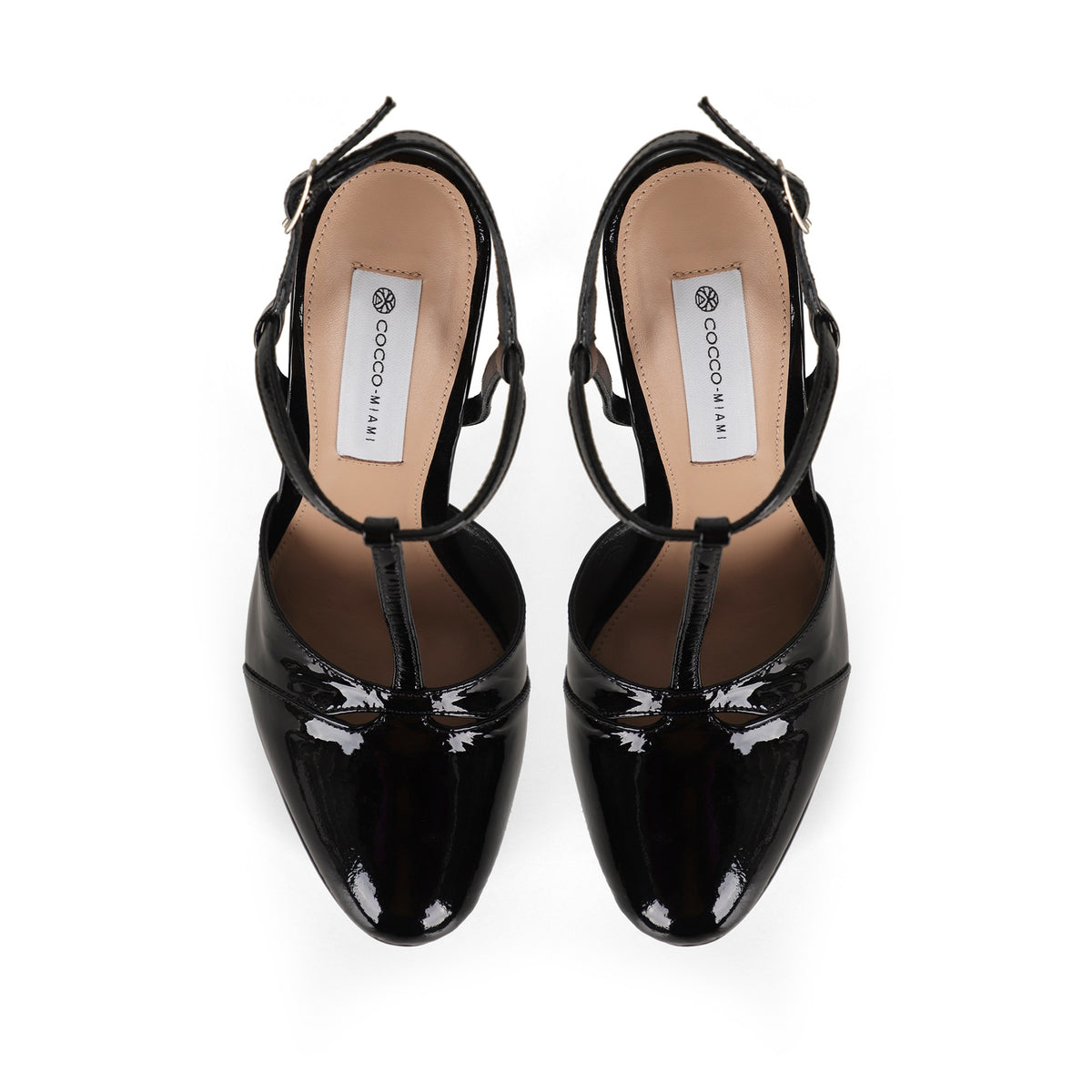 Sandalia de plataforma Maite de charol negro