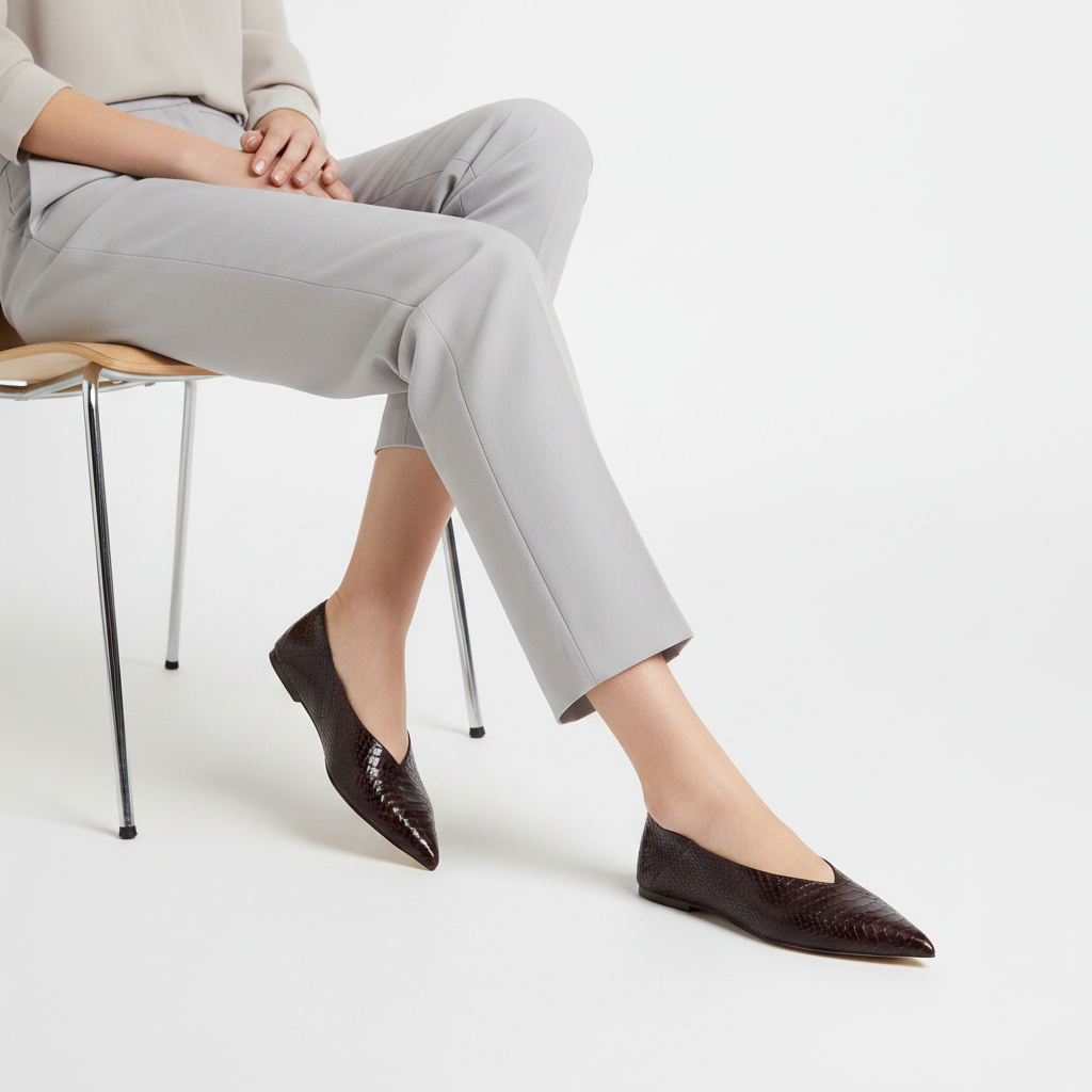 Manhattan Flat Brown Snake worn by a model