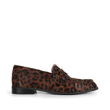 Mocasín Martina de piel con pelo leopardo oscuro