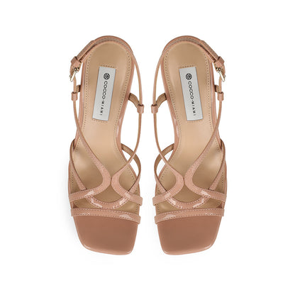 Megy Platform Sandal Nude Patent Leather, view 4