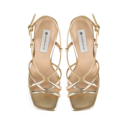 Megy Platform Sandal Gold Patent Leather, view 4
