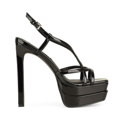 Megy Platform Sandal Black Patent Leather