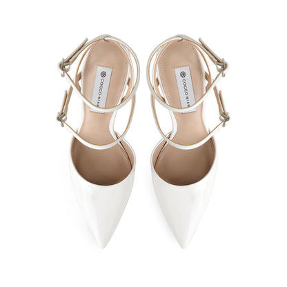 Miranda Slingback Pumps White Patent Leather, view 5
