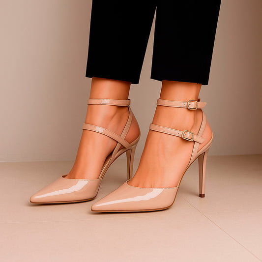 Miranda Slingback Pumps Nude Patent Leather