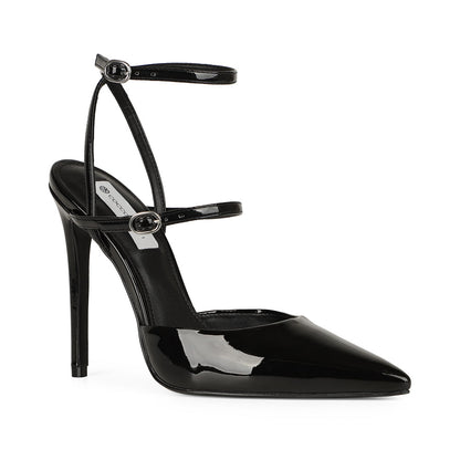 Miranda Slingback Pumps Black Patent Leather, view 3