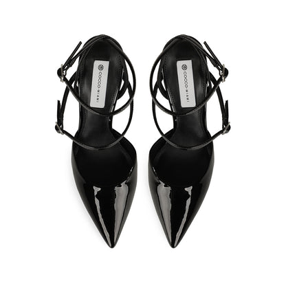 Miranda Slingback Pumps Black Patent Leather, view 4