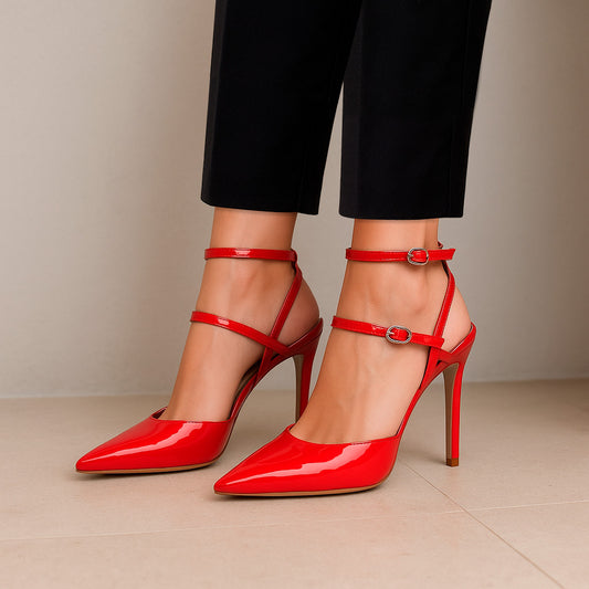 Miranda Slingback Pumps Red Patent Leather
