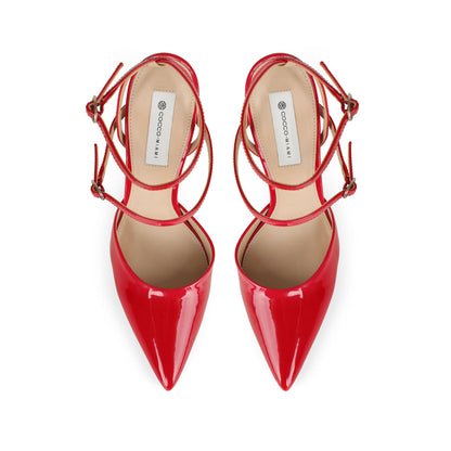 Miranda Slingback Pumps Red Patent Leather, view 4