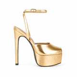 Naomi Platform Sandal Gold Leather