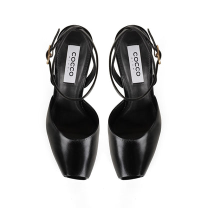 Naomi Platform Sandal Black Leather, view 4