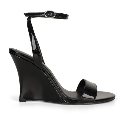 Nelly Wedge Black Patent Leather