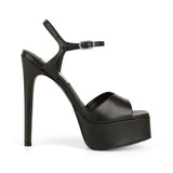 Nora Platform Sandal Black Leather